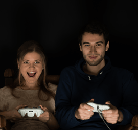 Creating a Gamer's Cave Couple Gaming image