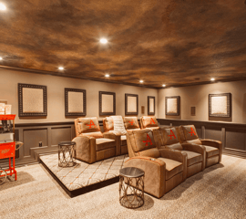 High End Custom Ceiling Design Options Stewart Cres Theatre Image
